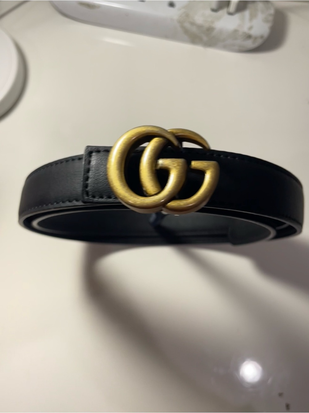 Gucci Black Leather Belt Size 80 / 32 - Serial 121282 0959